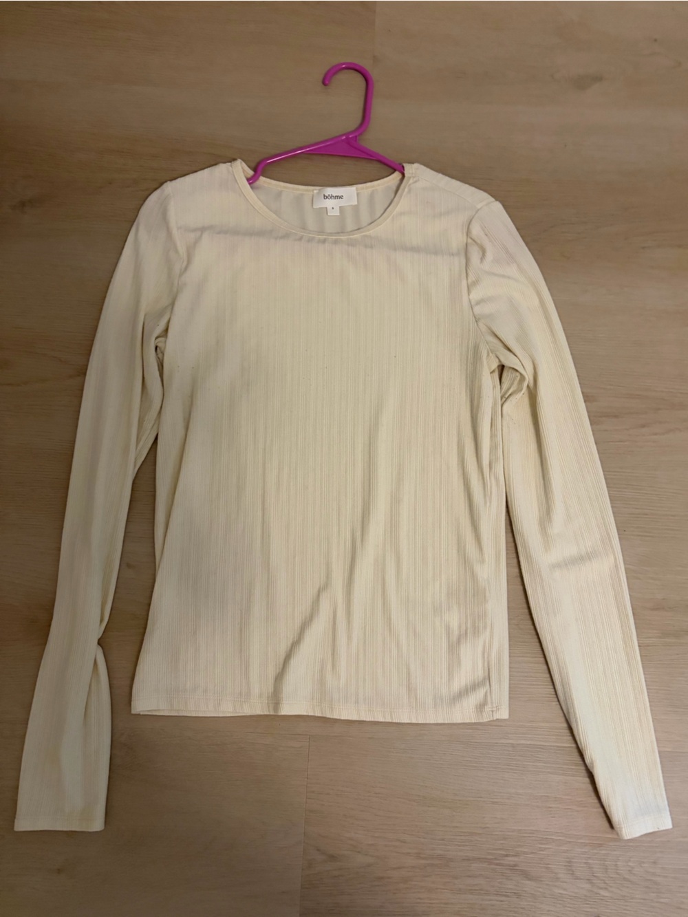 bohme Cream Ribbed Long-Sleeve Tee